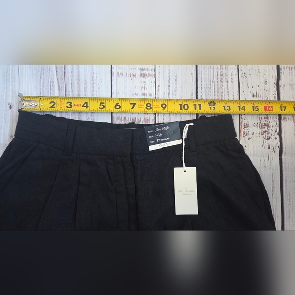 Abercrombie & Fitch Curve Love A&F Sloane Linen-Blend Wide Leg Pant 27 High Rise - Picture 5 of 7